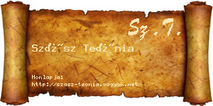 Szász Teónia névjegykártya